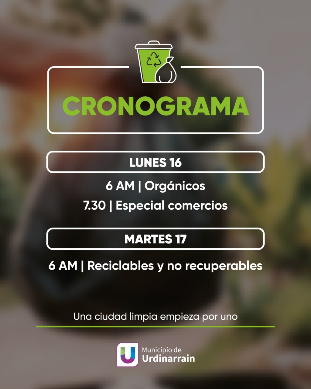 Fin de semana largo | La recolección de residuos será normal