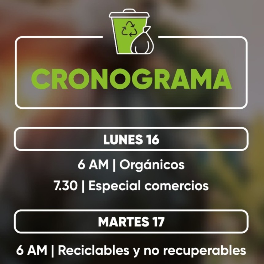 Fin de semana largo | La recolección de residuos será normal