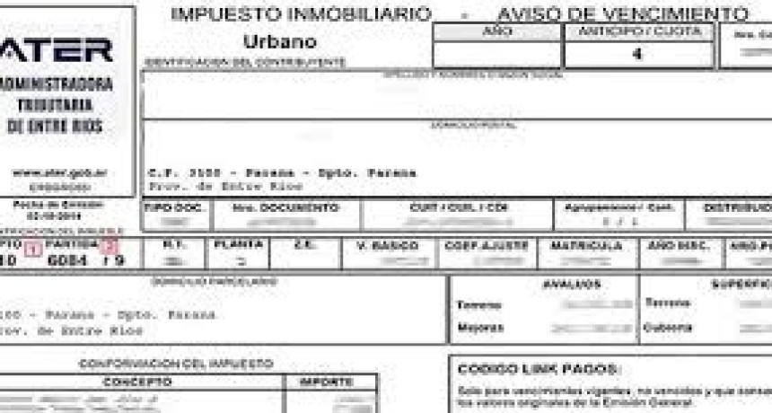 Este Miercoles y Jueves VENCE EL IMPUESTO INMOBILIARIO PROVINCIAL