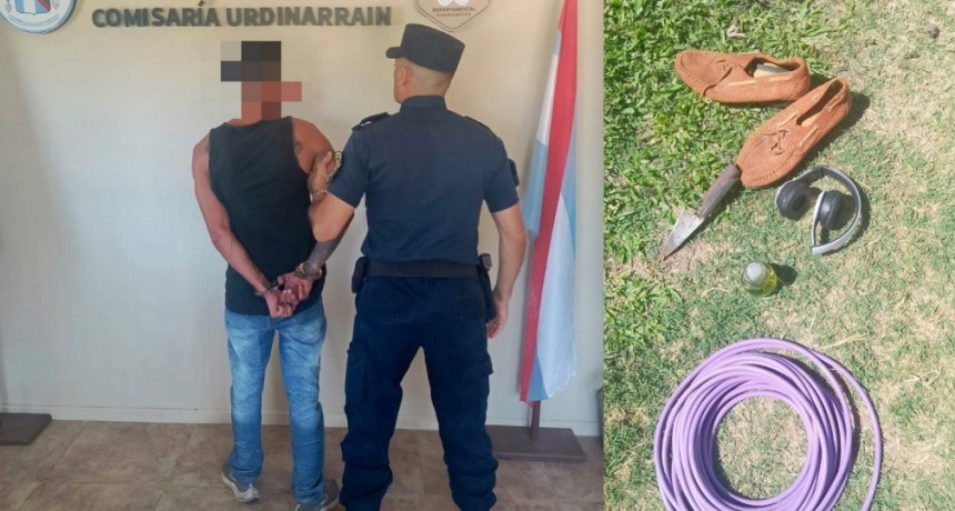 Detienen en Urdinarrain a un hombre por resistencia a la autoridad y secuestran un cuchillo