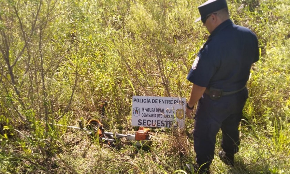 Encuentran en banquina de RP51, una Motoguadaña abandonada 