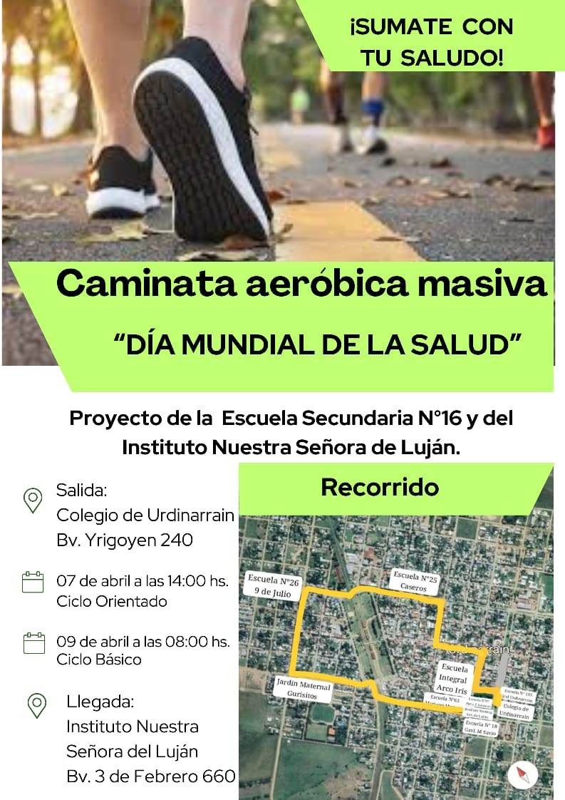 En el Dia Mundial de la Salud; CAMINATA MASIVA en Urdinarrain