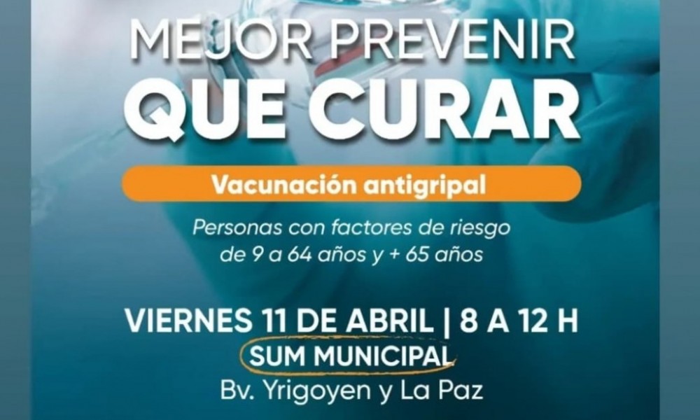 Este Viernes se Vacuna con Antigripal en SUM Municipal