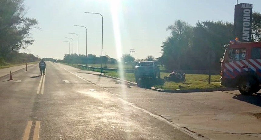 Accidente vial en Ruta Provincial 20 dej&oacute; un motociclista con lesiones de consideraci&oacute;n