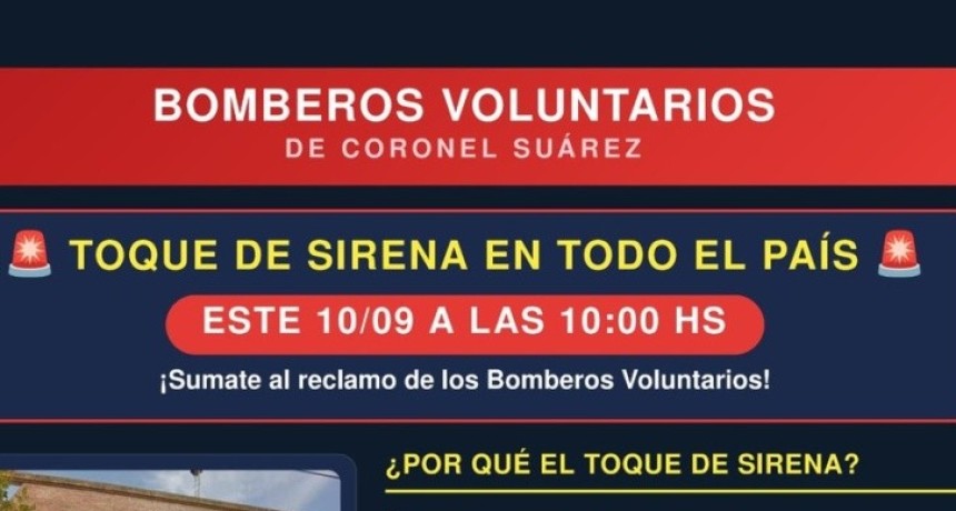 HOY los cuarteles de Bomberos hacen sonar sus sirenas a las 10:00 de la ma&ntilde;ana 